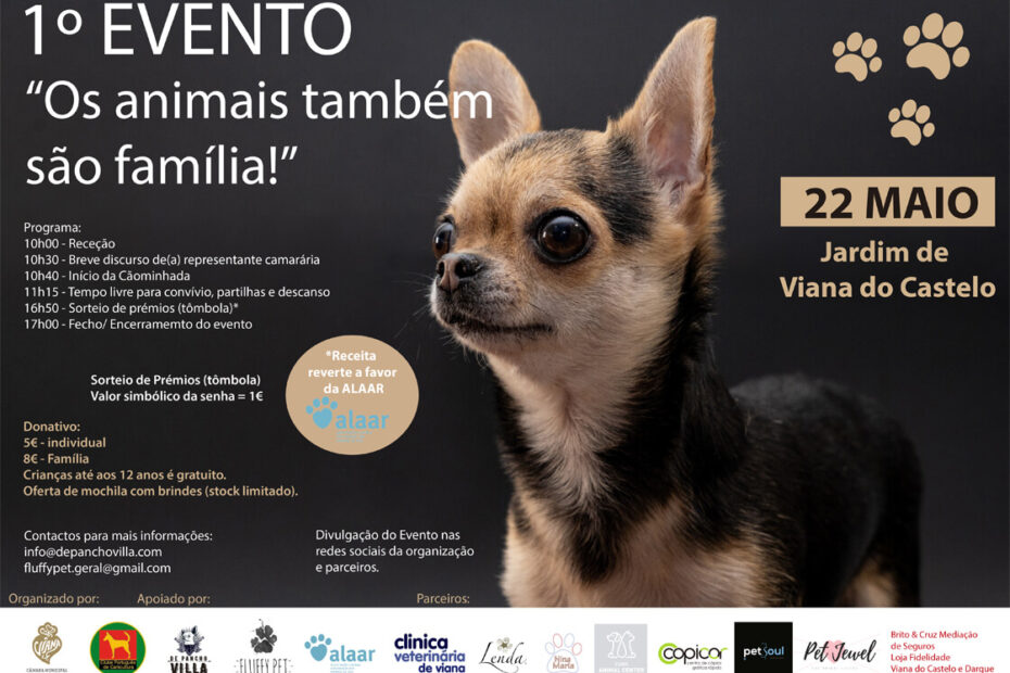 cartaz do primeiro evento Os Animais também são família em Viana do Castelo